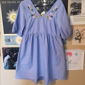 NWOT Embroidered Striped Dress